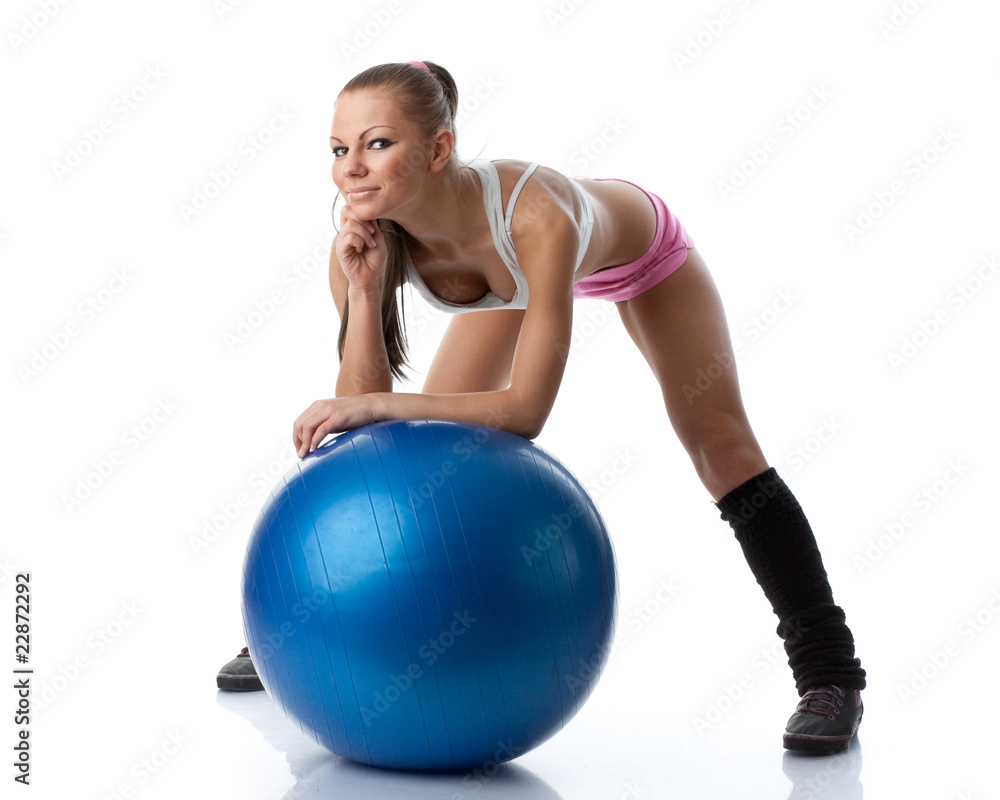 Fototapeta premium Woman with gymnastic ball