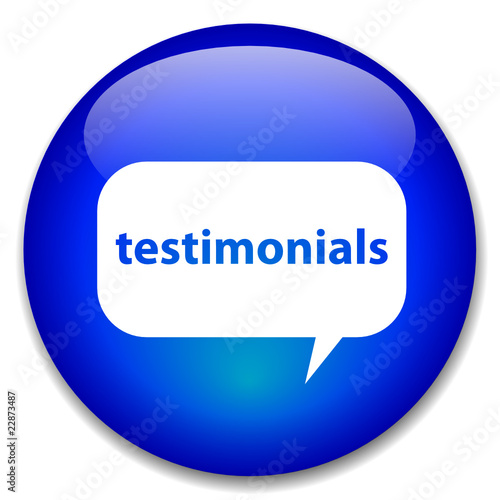 "TESTIMONIALS" web button (marketing publicity business)