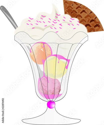 Coupe de glace 3 boules chantilly