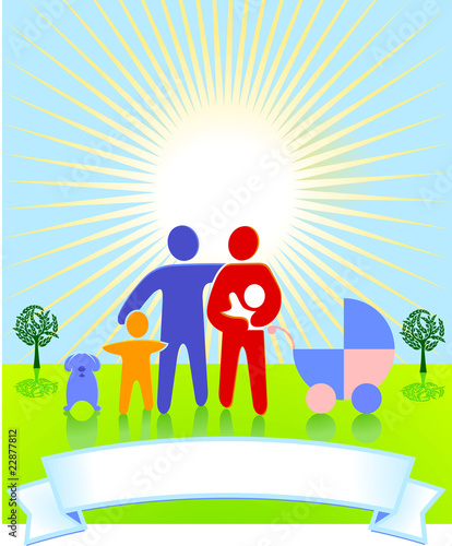 Familie in der Sonne