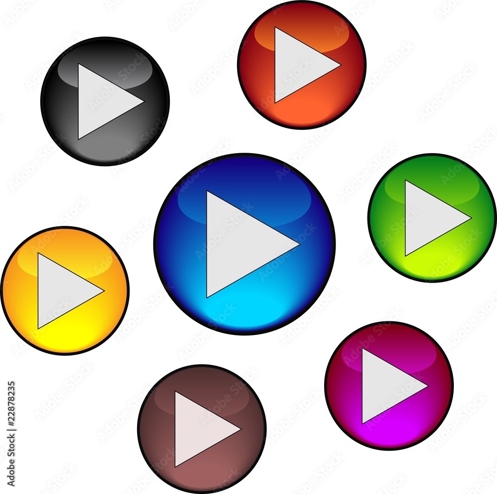 Set play buttons. Vector Illustration Set play buttons. Vector Illustration