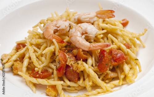 Wallpaper Mural dish of pasta with a tomatoe shrimp sauce Torontodigital.ca