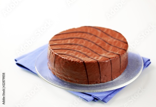 Chocolate glazed nut cake