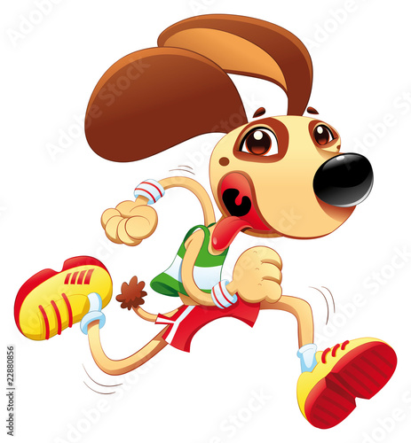 Funny dog is running. Vecto...
