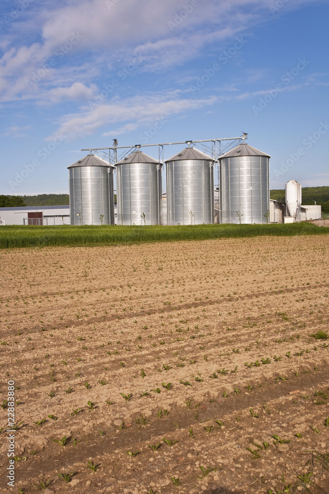 silo with acre in landscape silo with acre in landscape