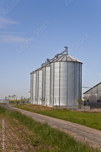 silo with acre in landscape