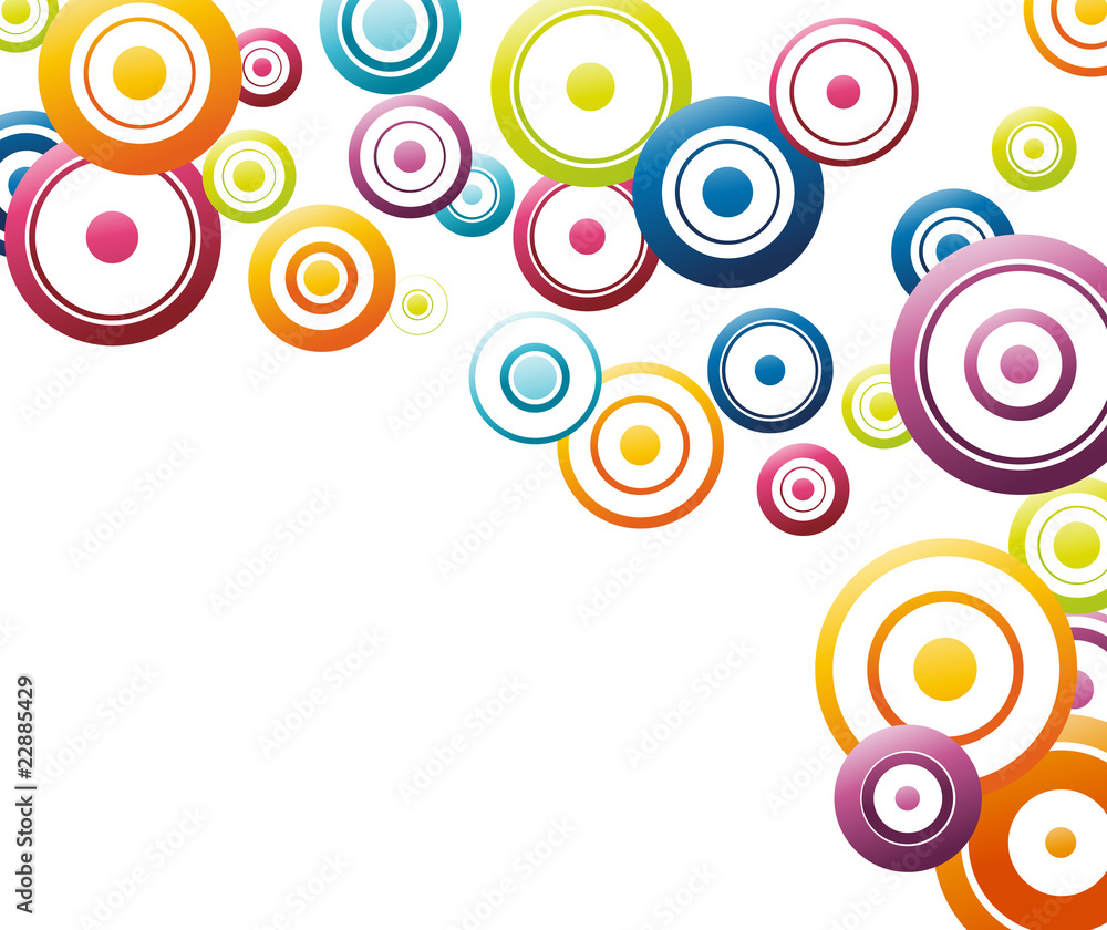 Colorful rainbow circles flowing