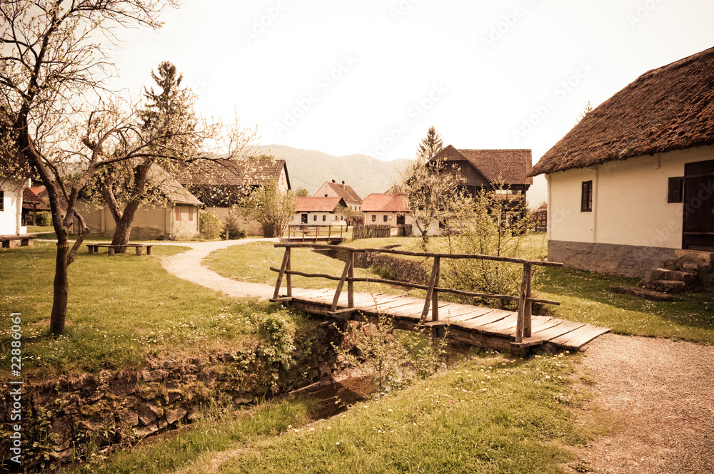 Small Village in Croatian countryside - Kumrovec.