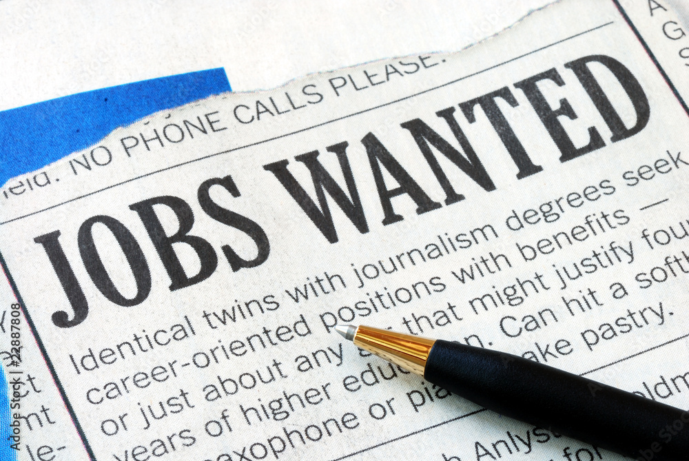 Searching for a job from a newspaper Searching for a job from a newspaper