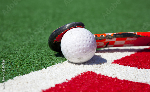 Foto hockey stick on the field