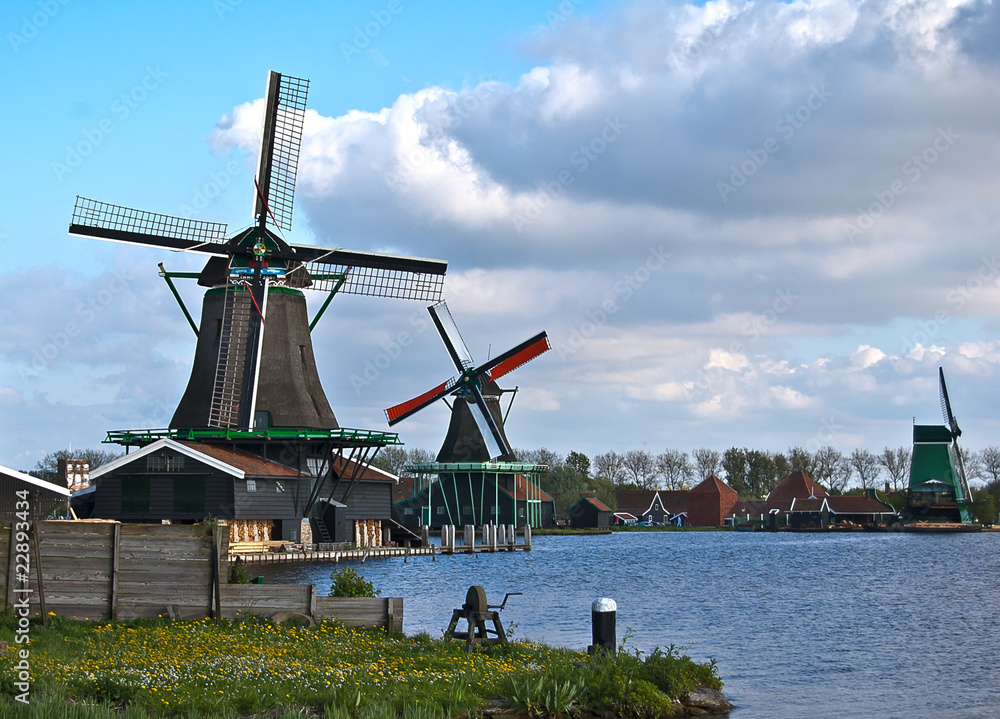 Moulins à vent hollandais à Zaanse Schans