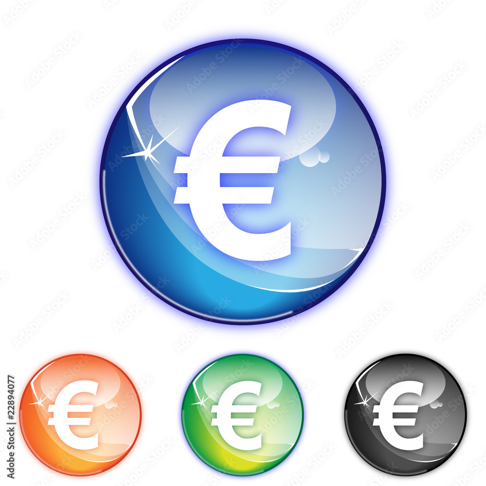 Picto euro - Icon french money € - collection color Picto euro - Icon french money € - collection color