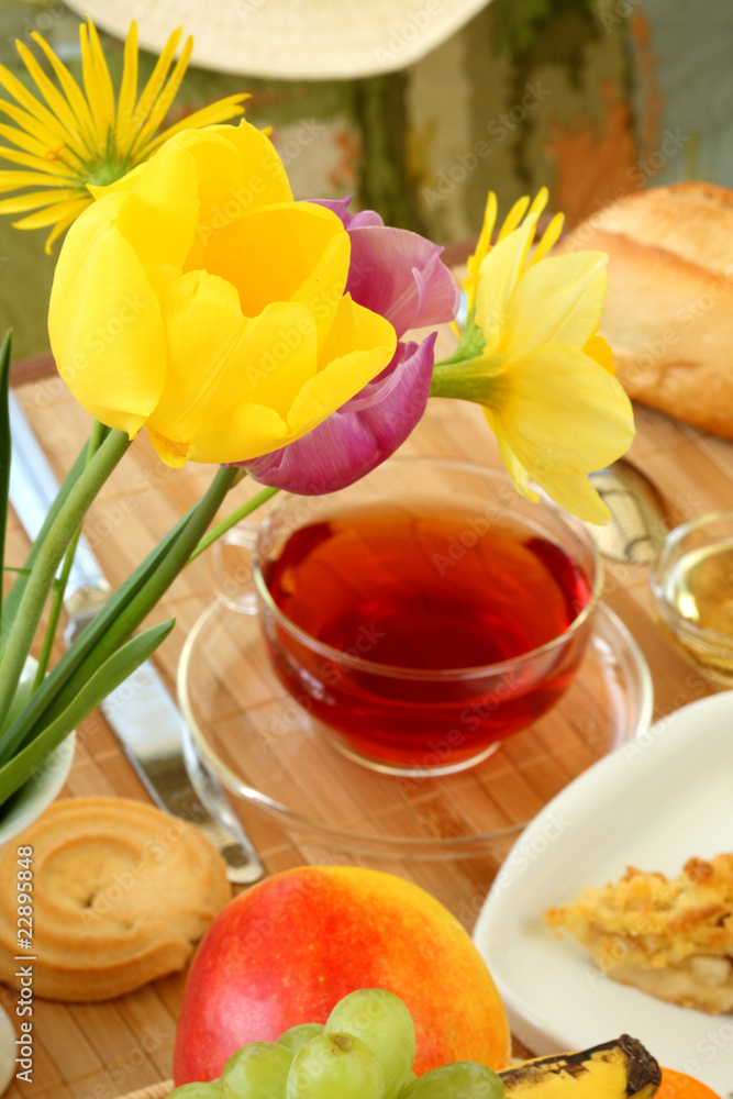 Breakfast in the garden. Breakfast in the garden.