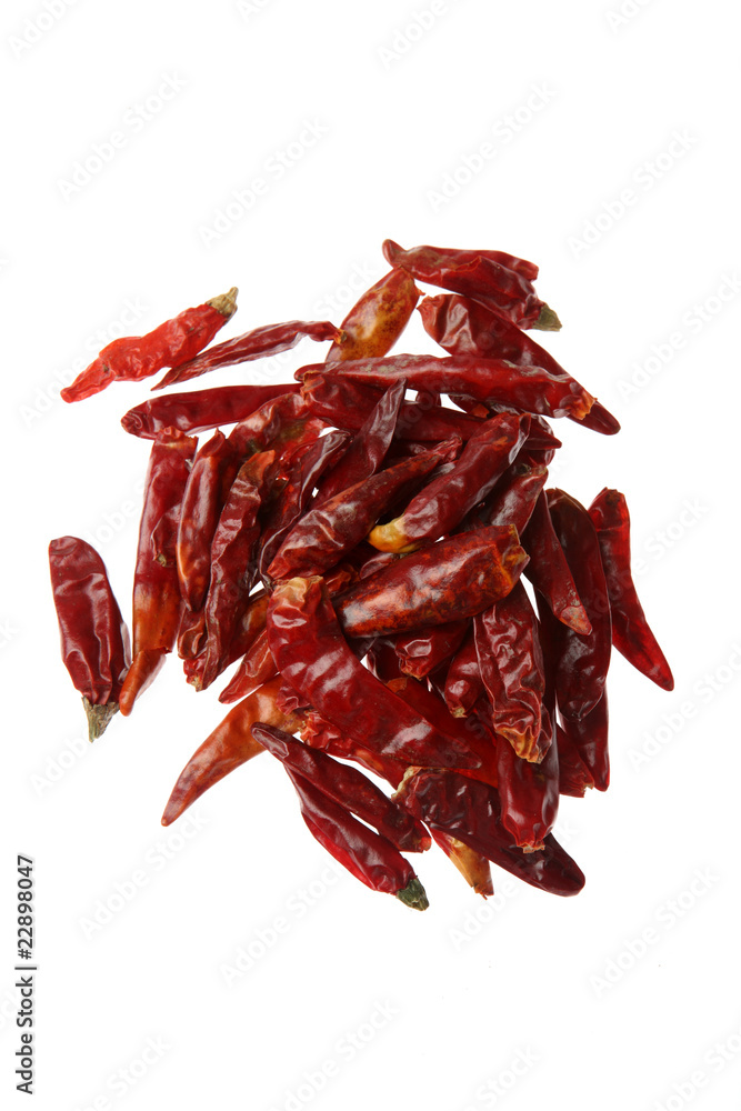 pile of Hot Red Chilli on white background pile of Hot Red Chilli on white background