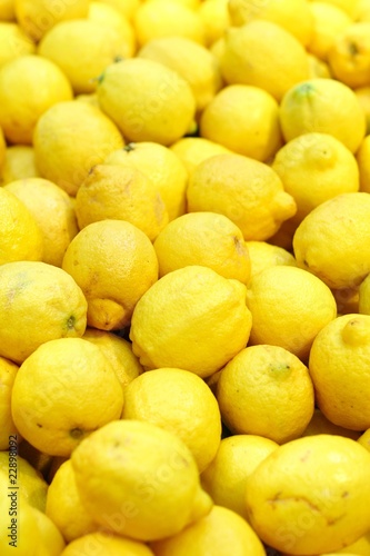 Fresh lemon in supermarket