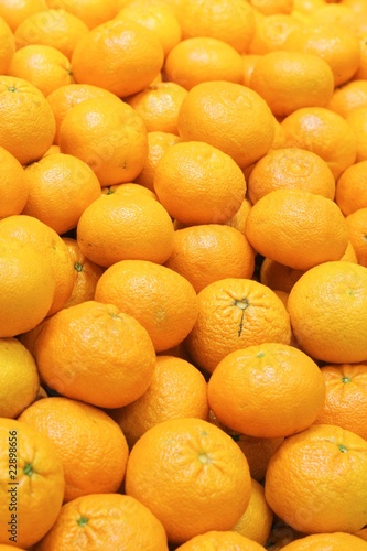 Juicy orange in a big store