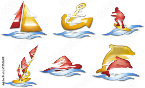 wassersportsymbole icons