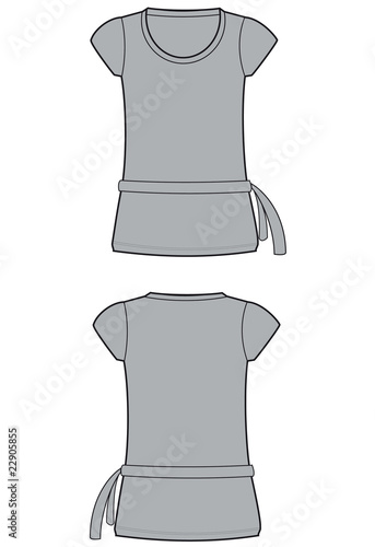 camiseta vestido lazo mujer gris