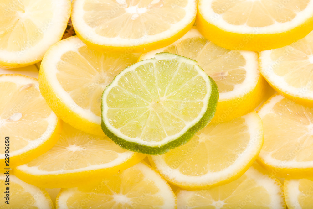 Lemons and limes Close-Up
