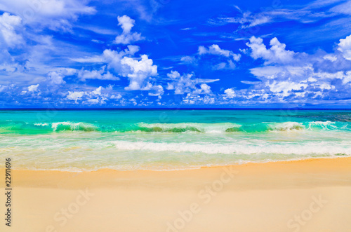 Waves on tropical beach