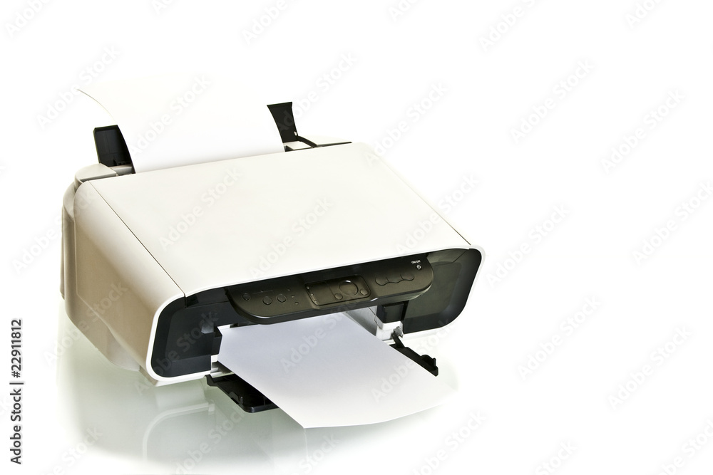 ink jet printer with paper in ink jet printer with paper in