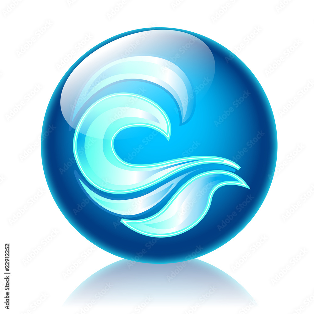 Waves glossy icon Waves glossy icon