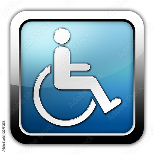 Glossy Square Icon "Handicap / Access Symbol"