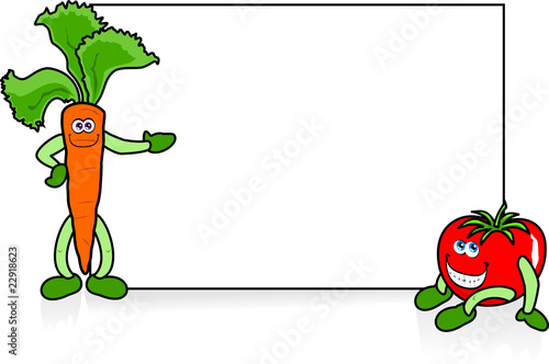 Sign with carrot and tomato