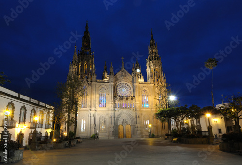 Arucas Cathedral at night. Grand Canary, Spain photo
