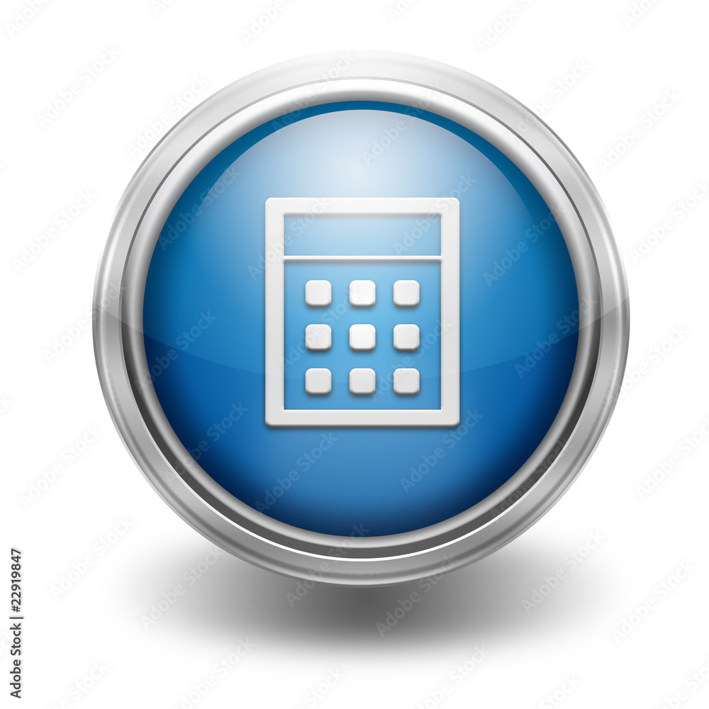 Icono borde metalico calculadora Icono borde metalico calculadora