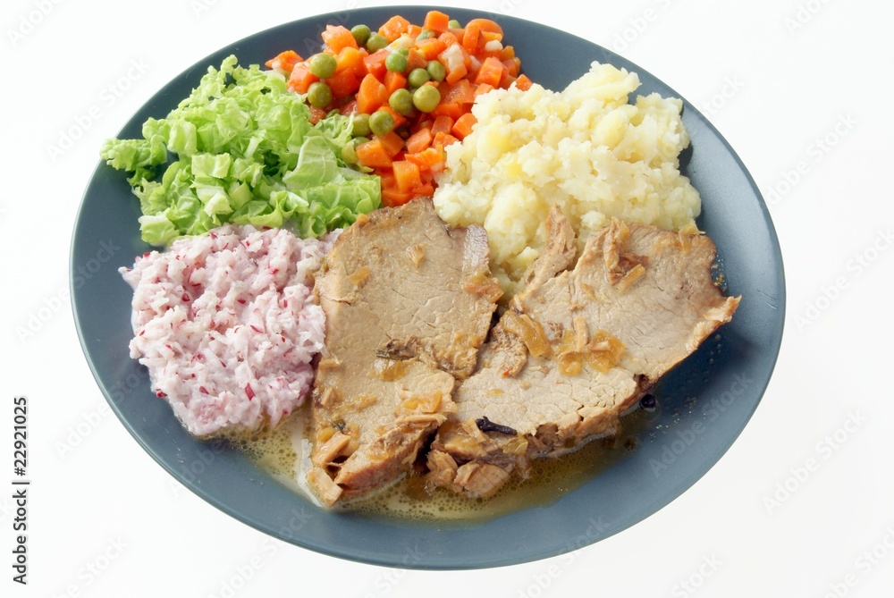 baked por with vegetable baked por with vegetable