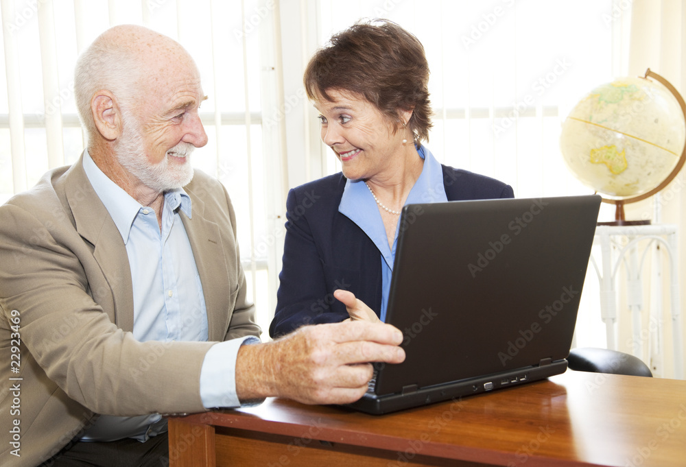 Senior Man Financial Advice Senior Man Financial Advice