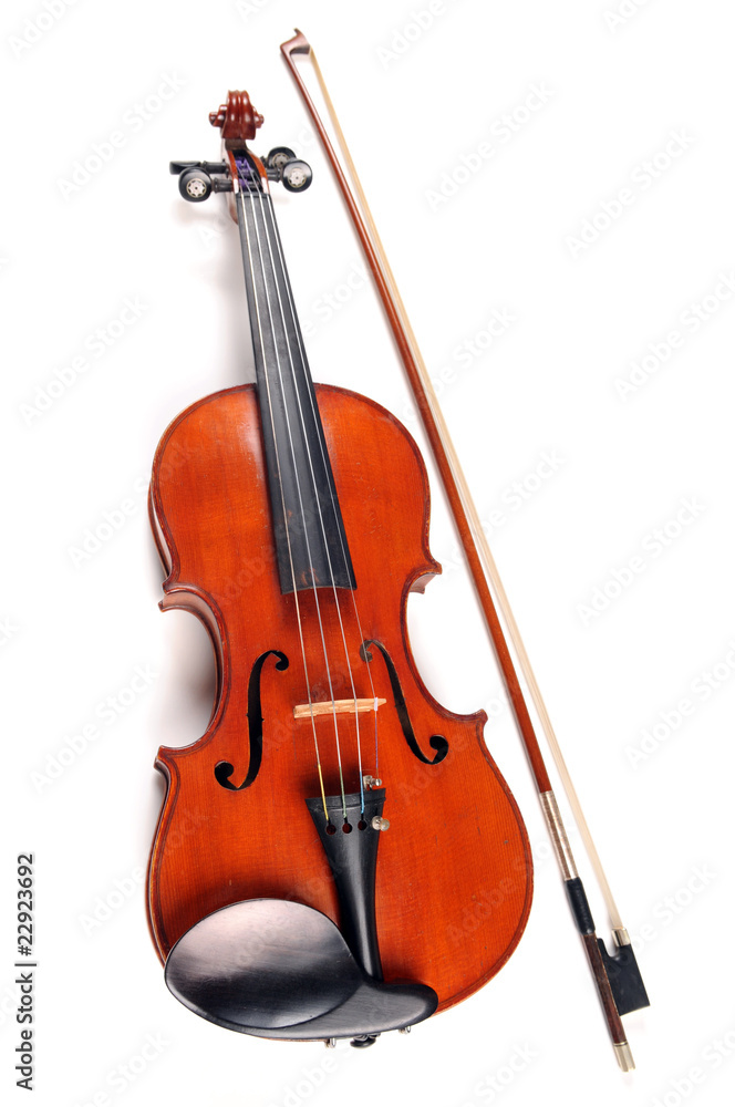 Fototapeta premium Vintage Violin With Bow