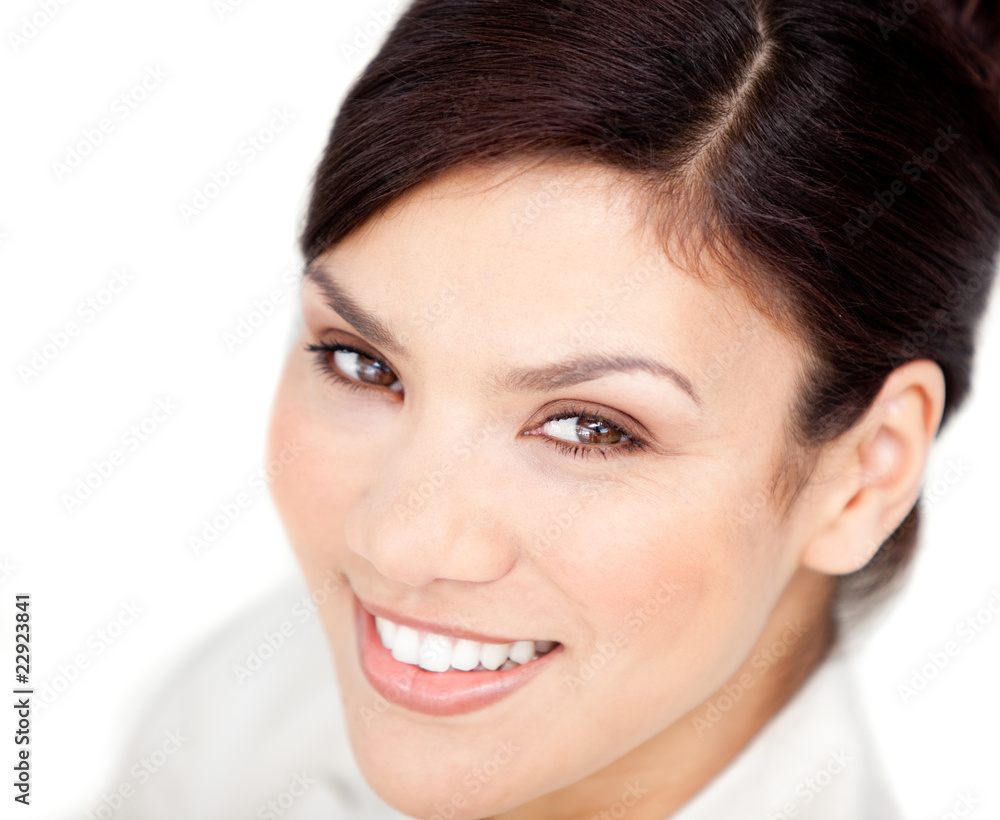 Portrait of a bright businesswoman smiling at the camera Portrait of a bright businesswoman smiling at the camera