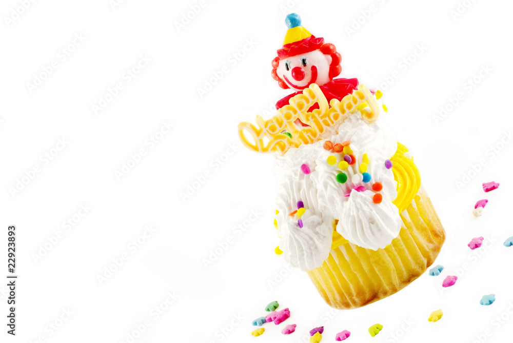 Happy Birthday Clown Cupcake