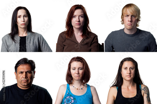 Group of sad people