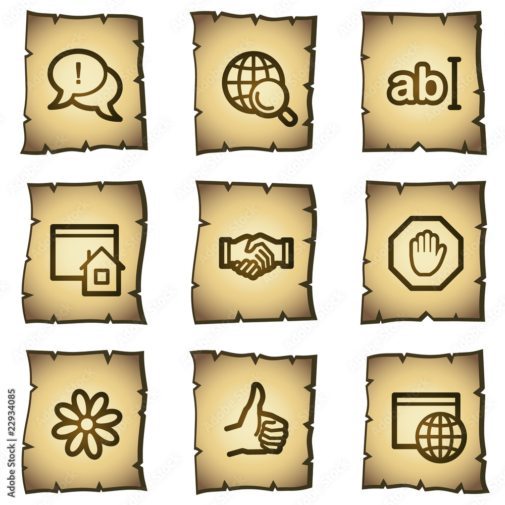 Internet web icons set 1, papyrus series Internet web icons set 1, papyrus series