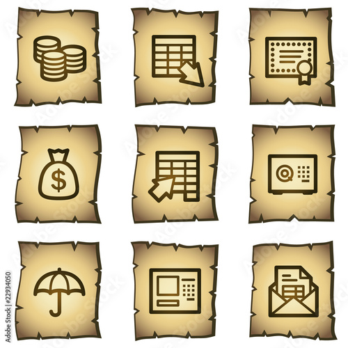 Banking web icons, papyrus series