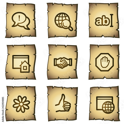 Internet web icons set 1, papyrus series