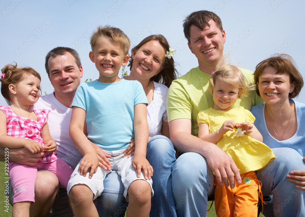 Attractive portrait great families with their children Attractive portrait great families with their children