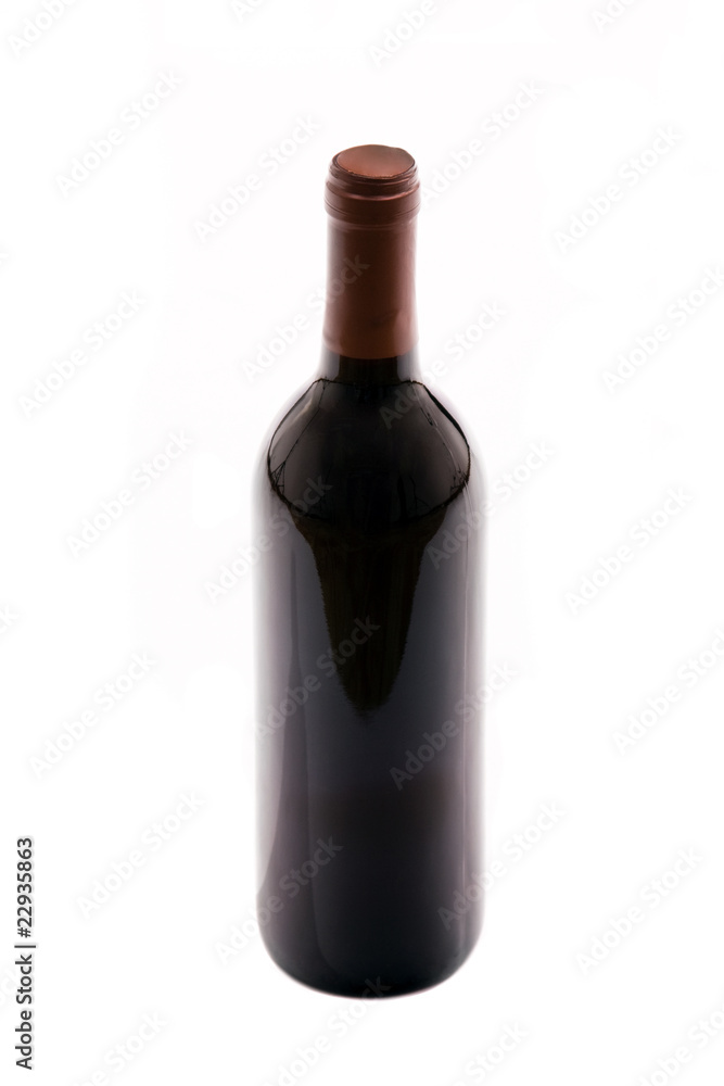 Wine bottle isolated against white background Wine bottle isolated against white background