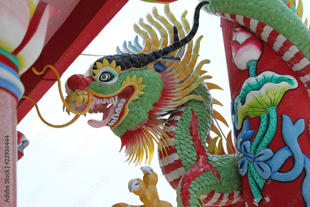 dragon head in joss house, Borabue, Mahasarakam dragon head in joss house, Borabue, Mahasarakam