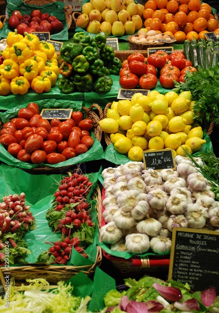 Etal, fruits et légumes