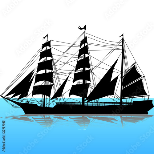 The old boat silhouette
