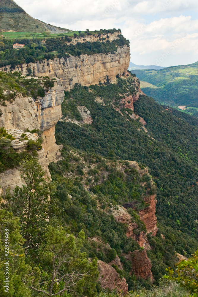 Calcareous cliffs in Tavertet, Catalonia, Spain