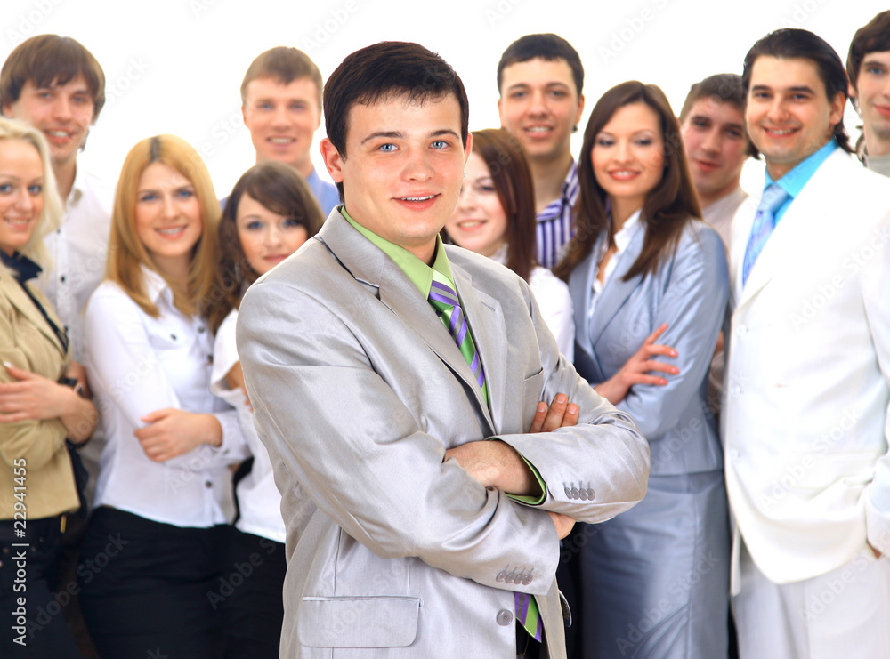 Large group of business people. Over white background