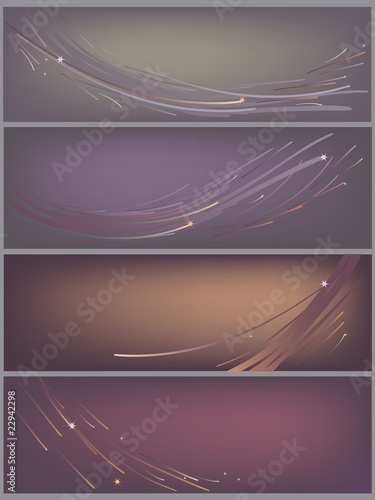 Set of 4 simple abstract headers