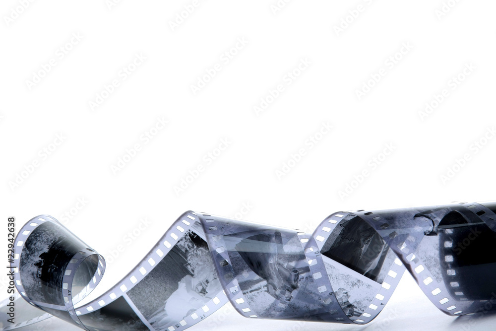 Close up abstract slide films frame isolated on white