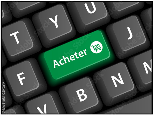 Touche ACHETER (bouton clavier commander shopping chariot panier