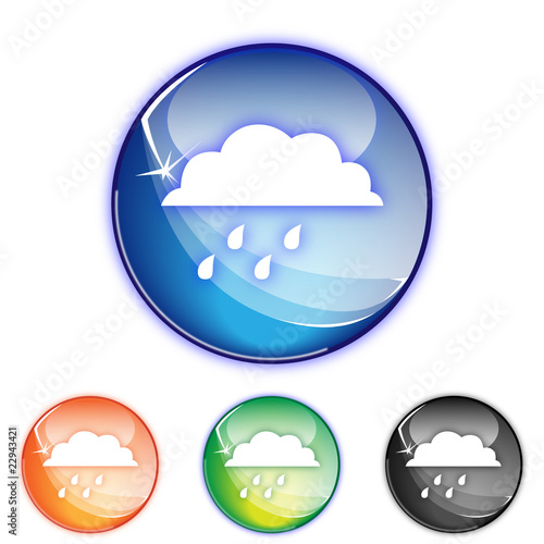 Picto meteo nuage - Icon weather cloud - collection color